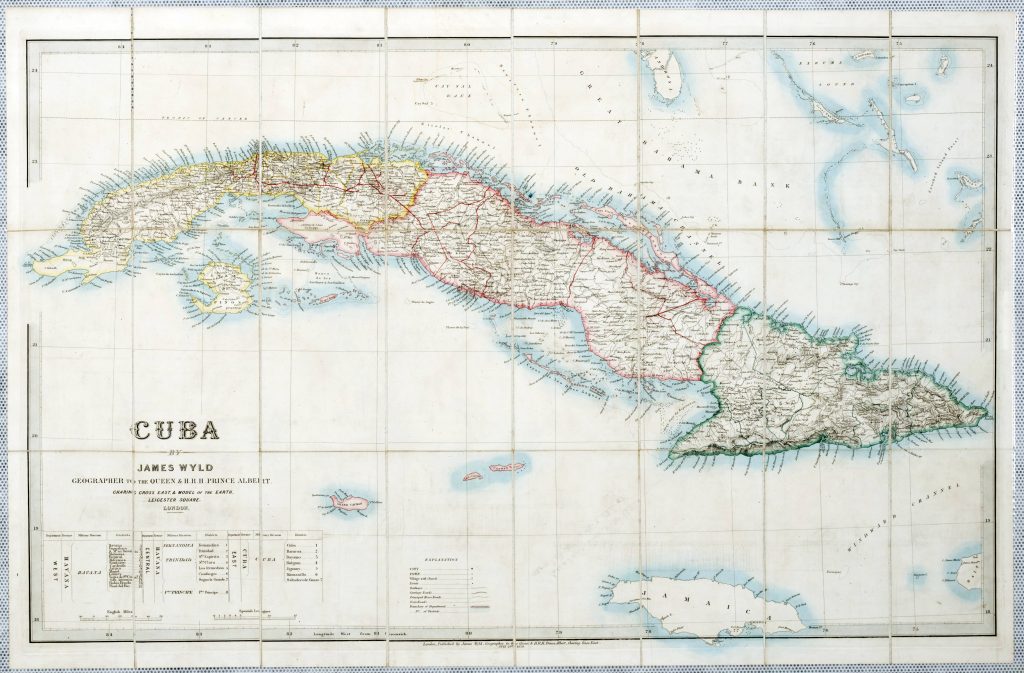 Mapa de Cuba de 1858.