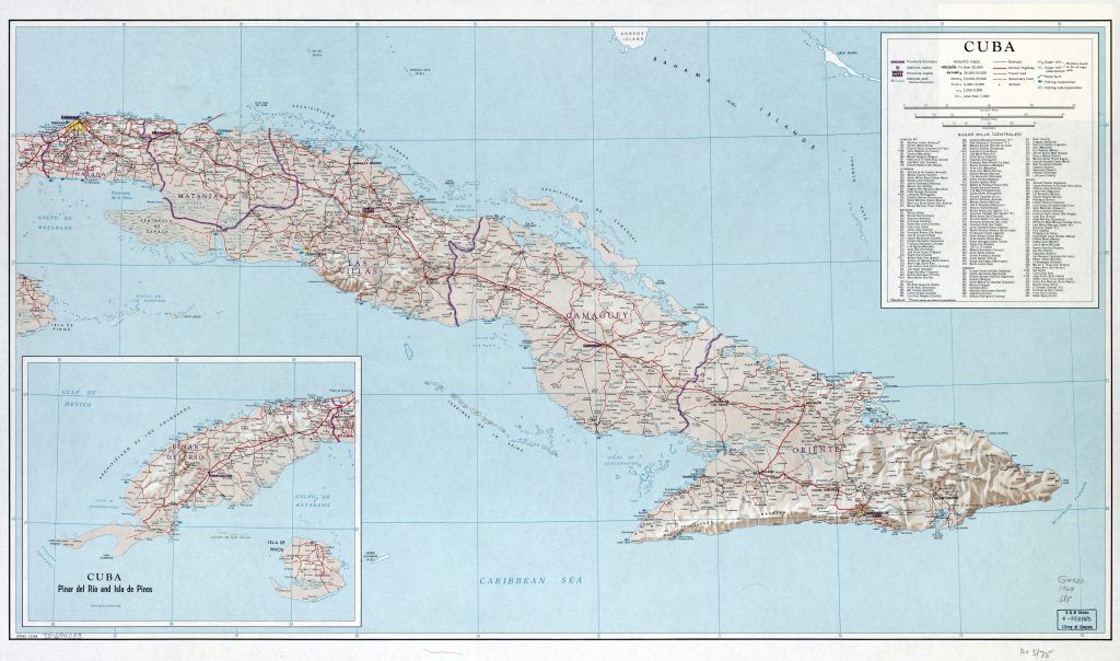 Mapa de la industria azucarera en Cuba - 1964.