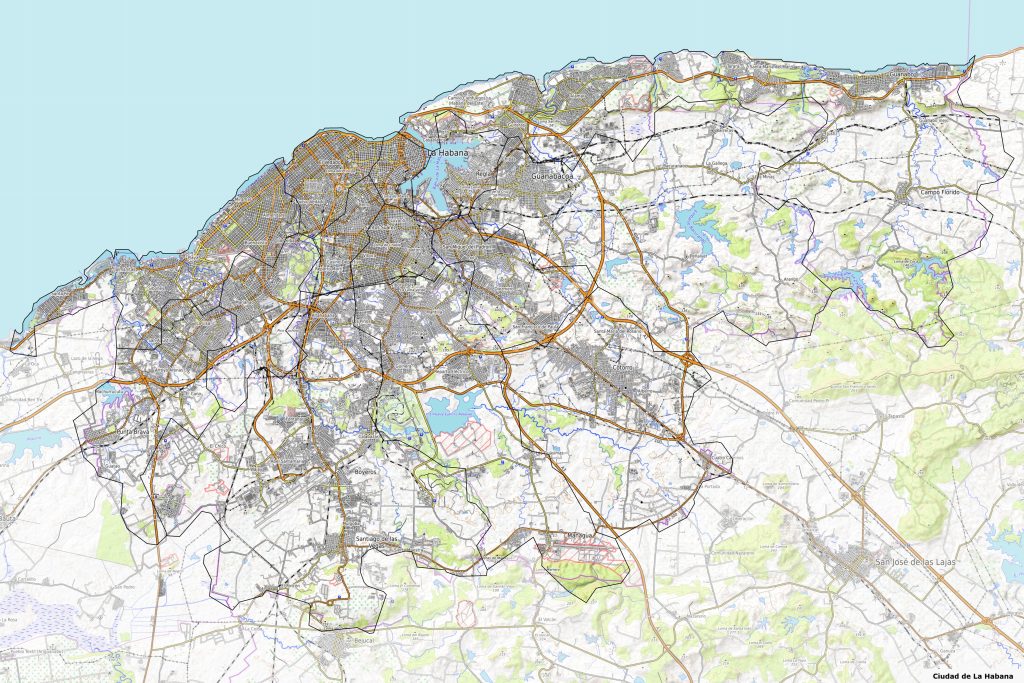 Mapa de La Habana.