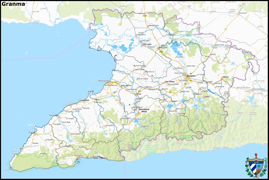 Mapa de la provincia de Granma.