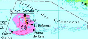 Principales ciudades del municipio especial de Isla de la Juventud.