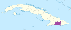 Mapa de ubicación de la provincia de Santiago de Cuba en Cuba. Mapa de ubicación de la provincia de Santiago de Cuba en Cuba.