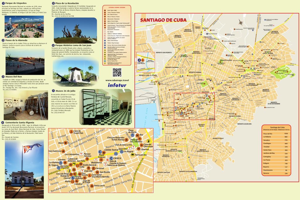 Plano de la ciudad de Santiago de Cuba.