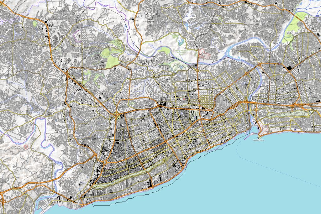 Mapa de Santo Domingo (República Dominicana).