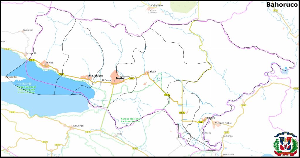 Mapa de la provincia de Bahoruco
