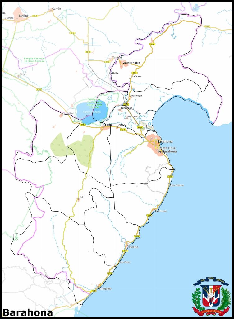 Mapa de la provincia de Barahona.