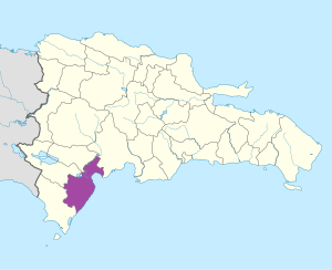 Mapa de ubicación de la provincia de Barahona en República Dominicana.