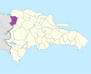 Mapa de ubicación de la provincia de Dajabón en República Dominicana.
