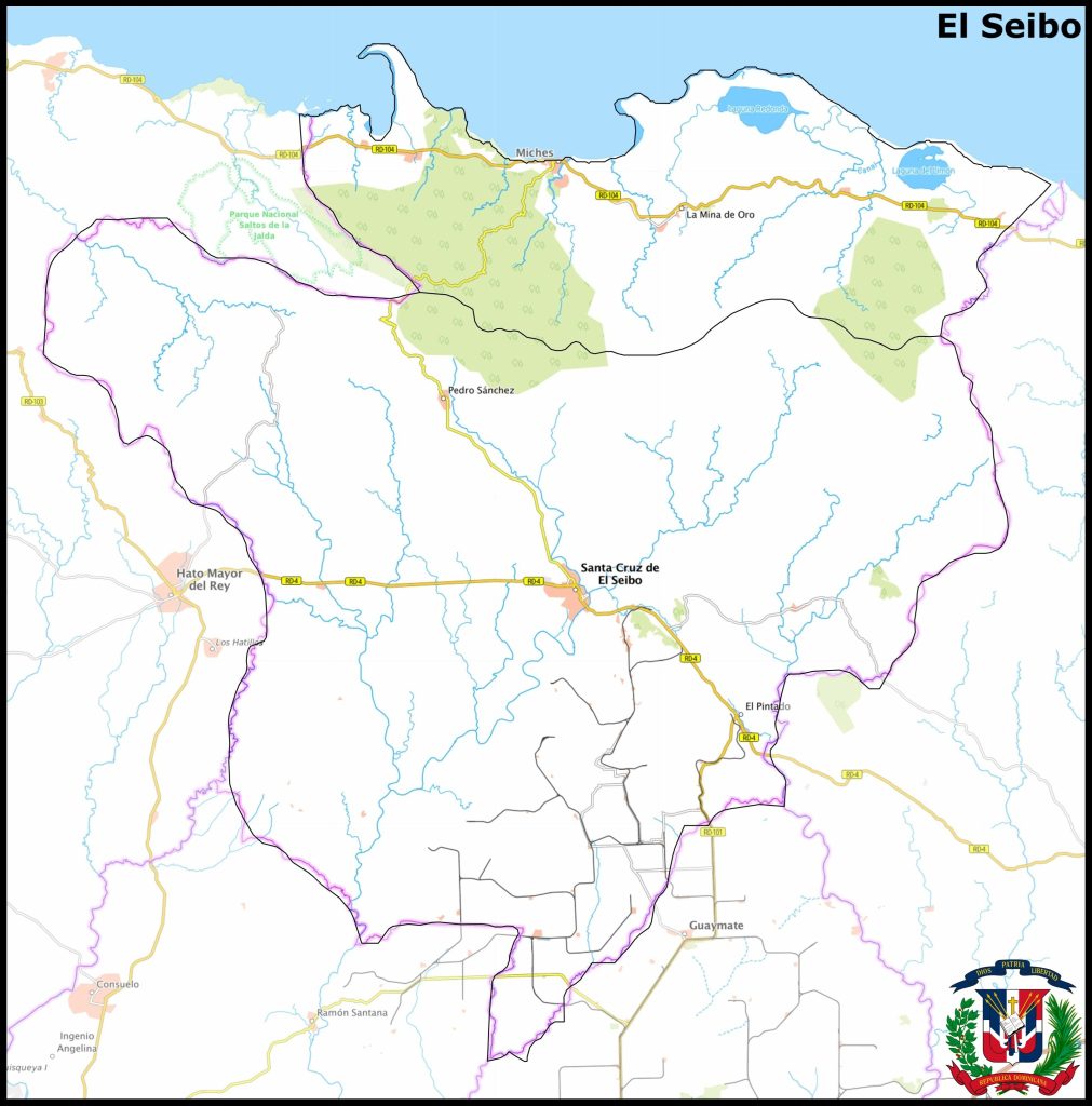 Mapa de la provincia de El Seibo.