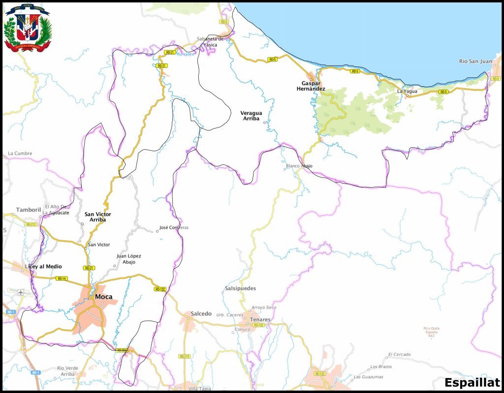 Mapa de la provincia de Espaillat.