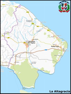 Mapa de la provincia de La Altagracia