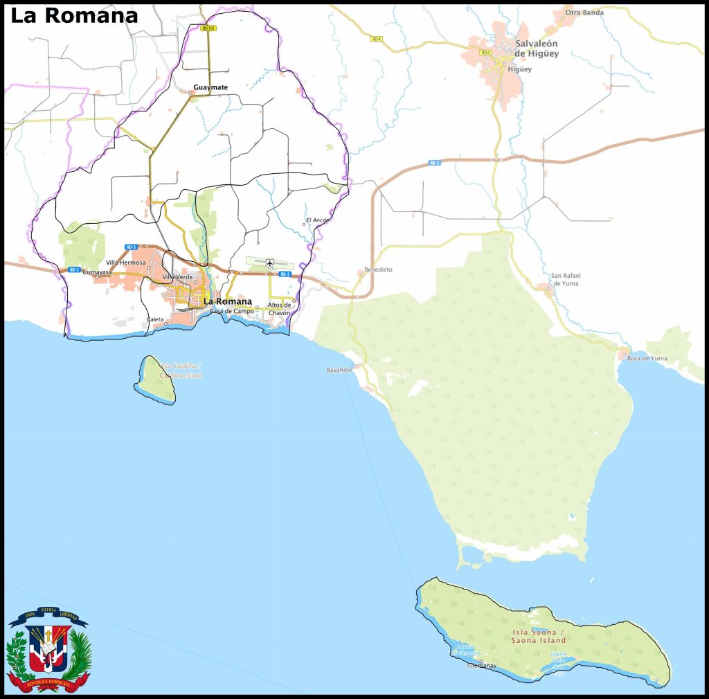Mapa de la provincia de La Romana.