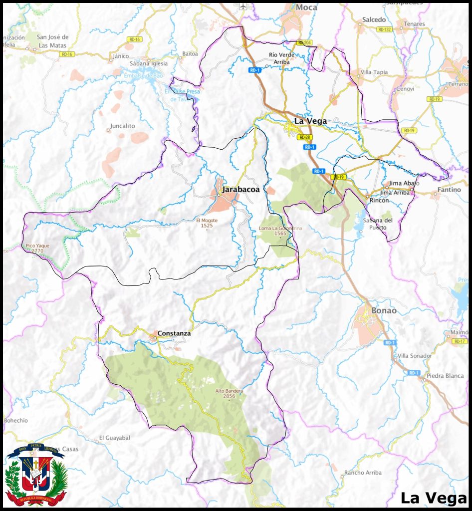 Mapa de la provincia de La Vega.