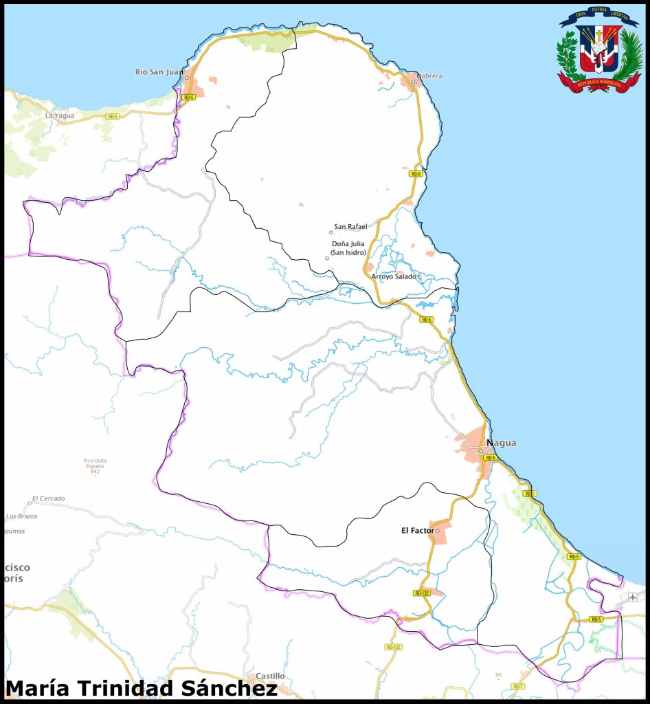 Mapa de la provincia de María Trinidad Sánchez.