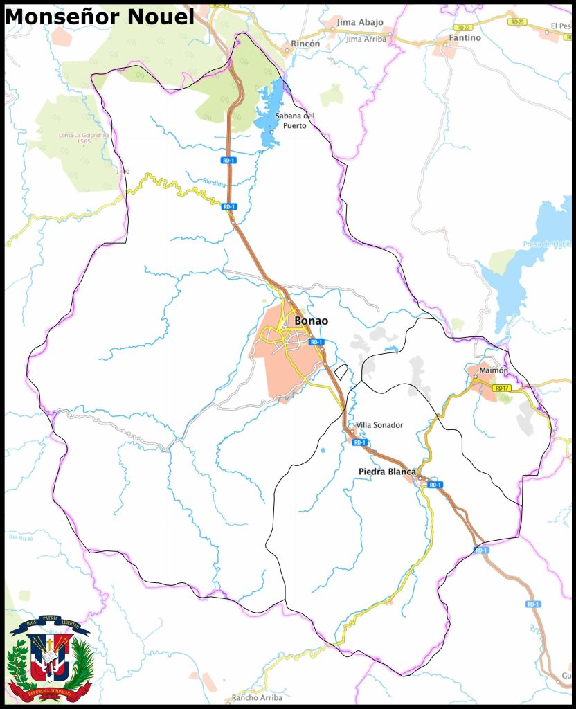 Mapa de la provincia de Monseñor Nouel.