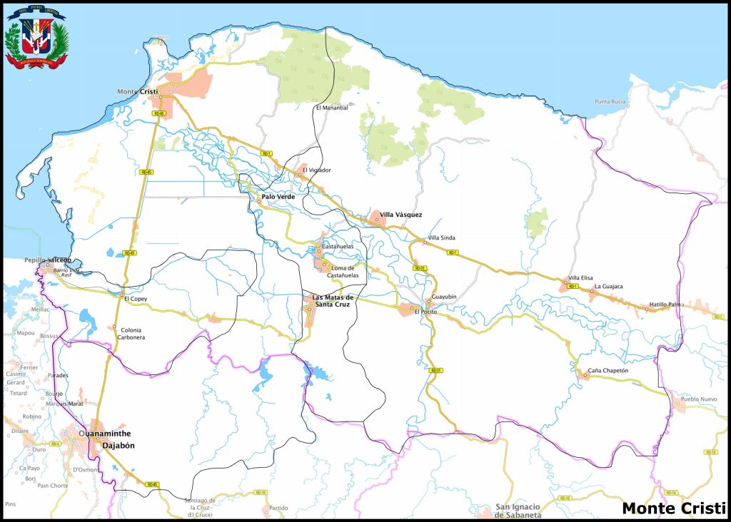 Mapa de la provincia de Monte Cristi.