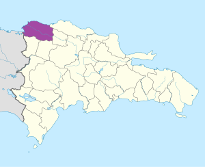 Mapa de ubicación de la provincia de Monte Cristi en República Dominicana.