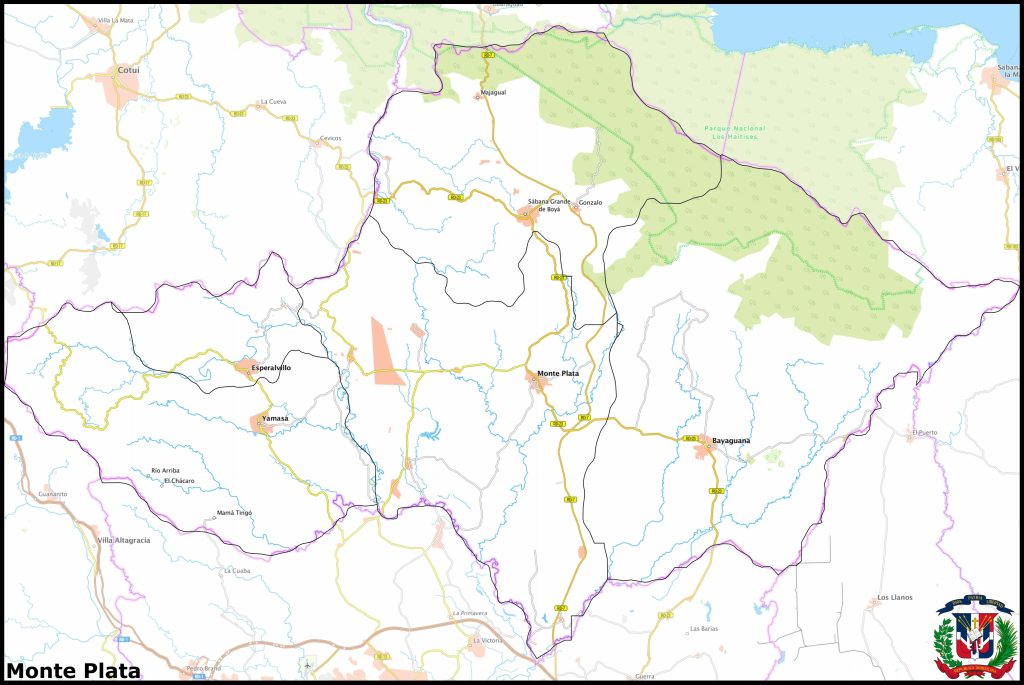Mapa de la provincia de Monte Plata.