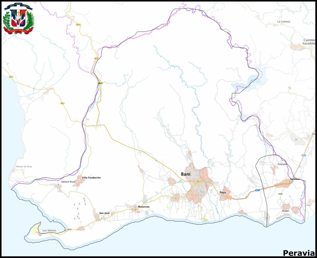 Mapa de la provincia de Peravia.