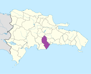 Mapa de ubicación de la provincia de San Cristóbal en República Dominicana.