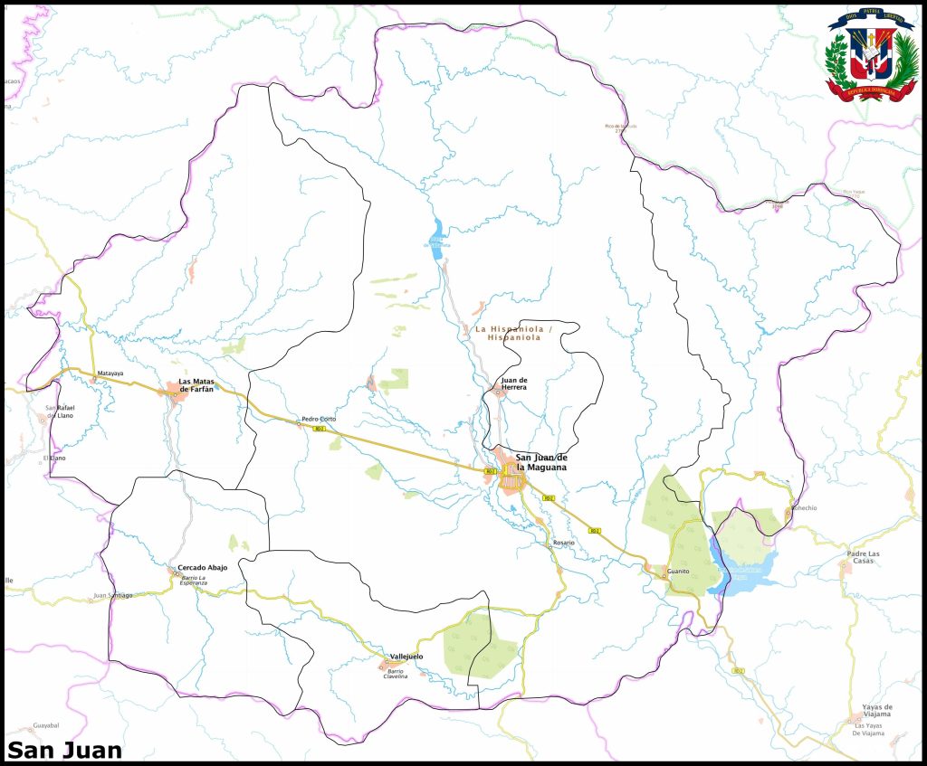 Mapa de la provincia de San Juan (República Dominicana).