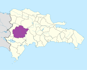 Mapa de ubicación de la provincia de San Juan en República Dominicana.
