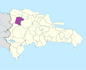 Mapa de ubicación de la provincia de Santiago Rodríguez en República Dominicana.