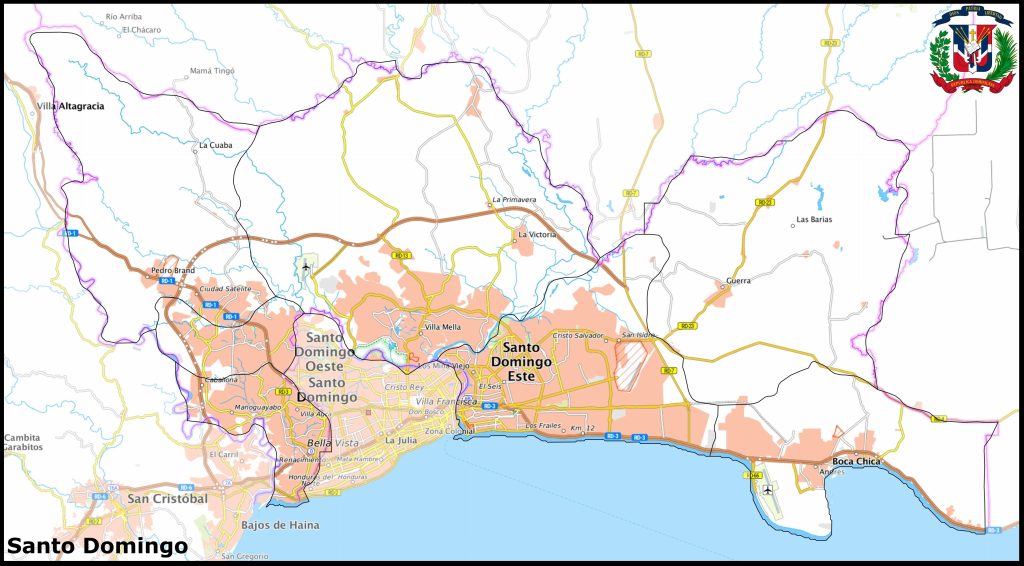 Mapa de la provincia de Santo Domingo.