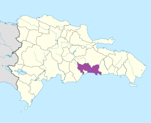 Mapa de ubicación de la provincia de Santo Domingo en República Dominicana.