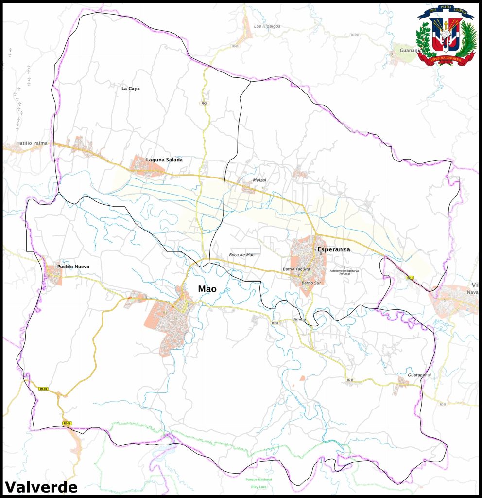 Mapa de la provincia de Valverde.