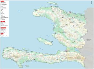 Mapa de relieve de Haití.