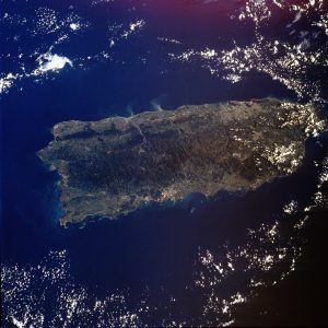 Imagen satelital de Puerto Rico.