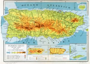 Mapa físico de Puerto Rico