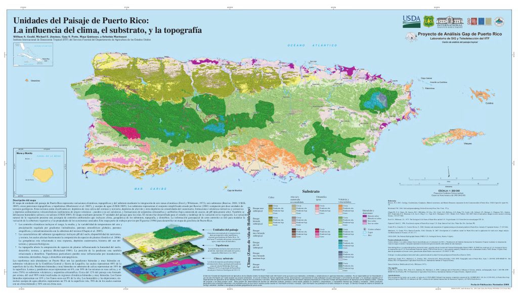 Mapa de unidades del paisaje de Puerto Rico.