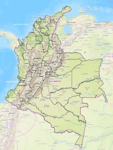 Mapa de la República de Colombia.