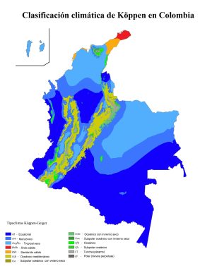 Mapa climático de Colombia