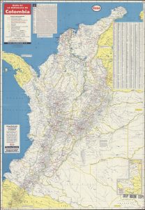 Mapa de carreteras de Colombia de 1966.