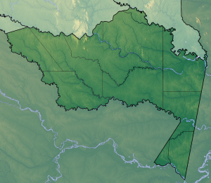 Mapa físico en blanco del departamento del Amazonas.