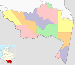 Mapa mudo coloreado del departamento del Amazonas.