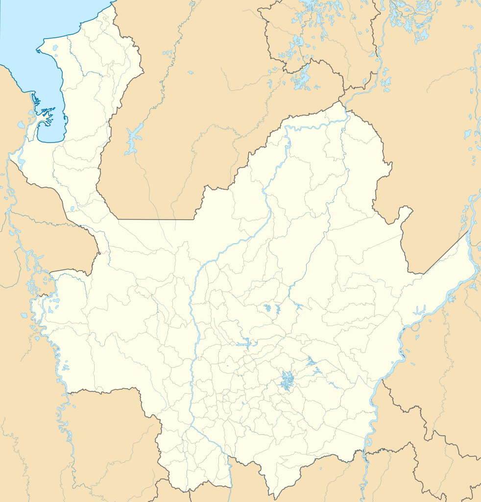 Mapa mudo del departamento de Antioquia.