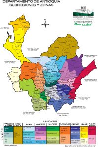 Subregiones y zonas de Antioquia.