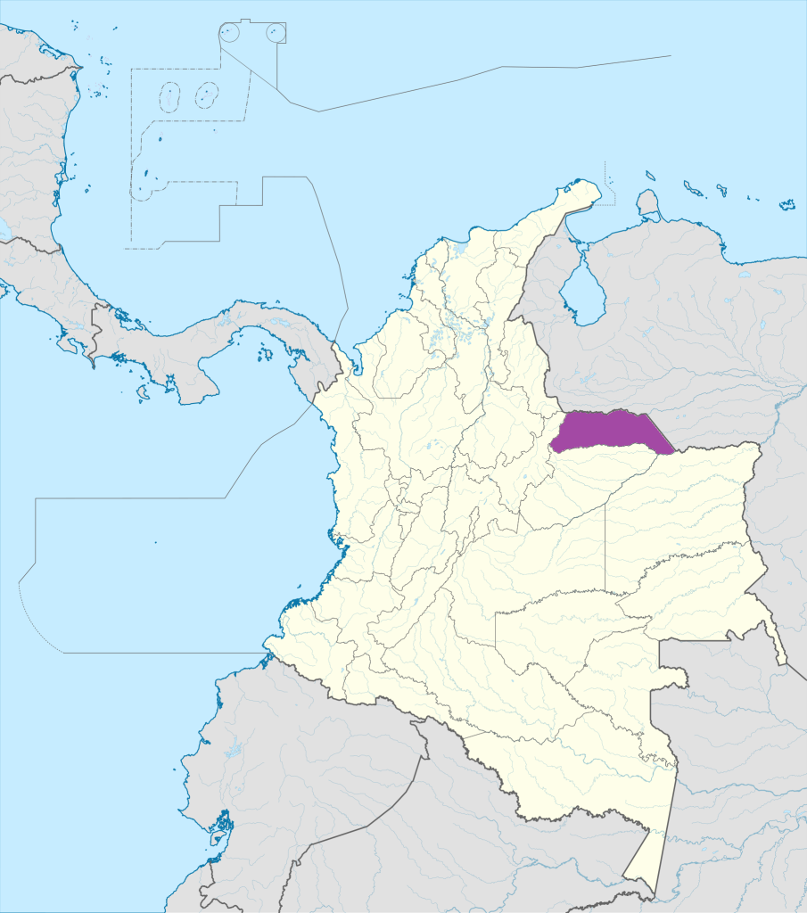 Mapa de ubicación del departamento de Arauca.