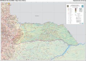 Mapa físico del departamento de Arauca