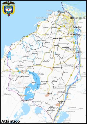 Mapa del departamento del Atlántico