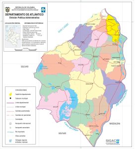 División político-administrativa del departamento del Atlántico.