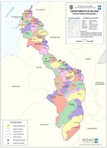 División político-administrativa del departamento de Bolívar. División político-administrativa del departamento de Bolívar.