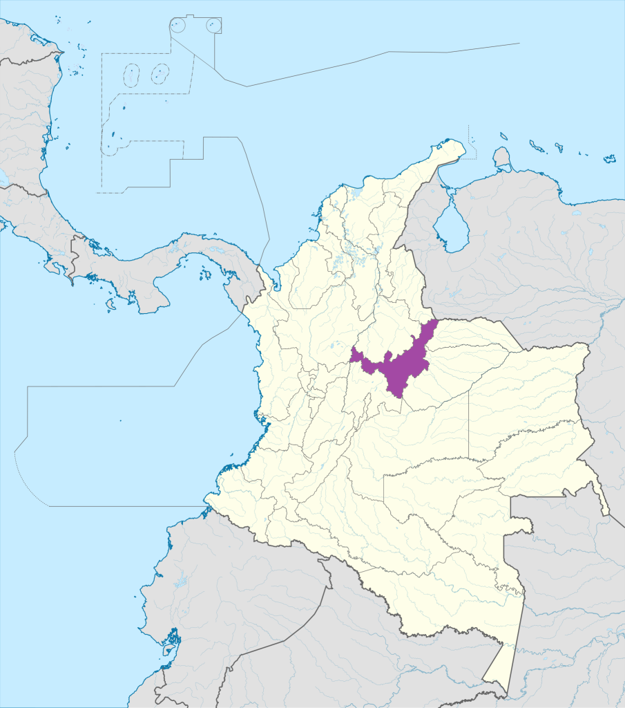 Mapa de ubicación del departamento de Boyacá en Colombia.