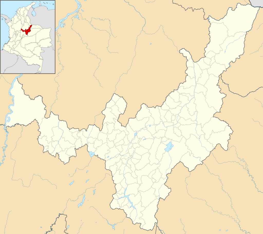 Mapa mudo del departamento de Boyacá.