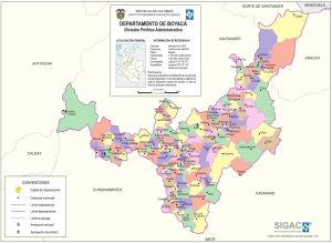 División político-administrativa del departamento de Boyacá.
