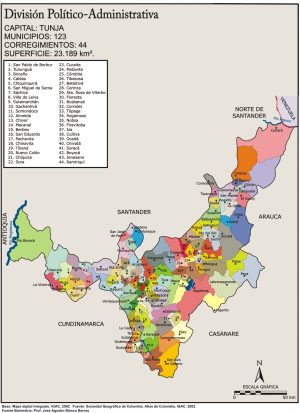 Mapa político del departamento de Boyacá